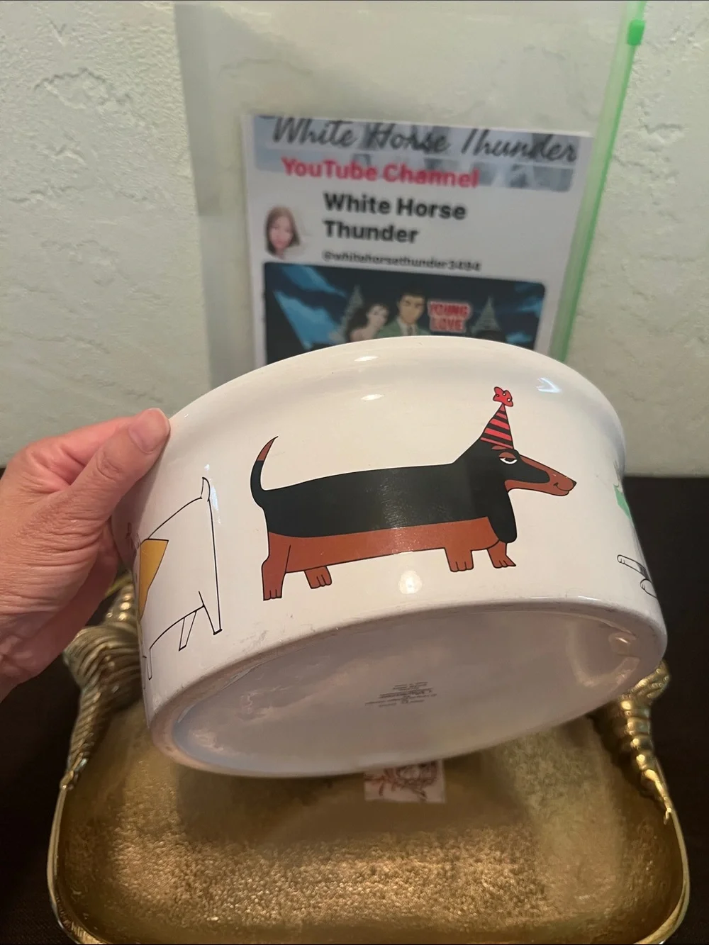 #2056* Ceramic Dog Bowl with 'Dog Party'DesignSignature Housewares Incorporated